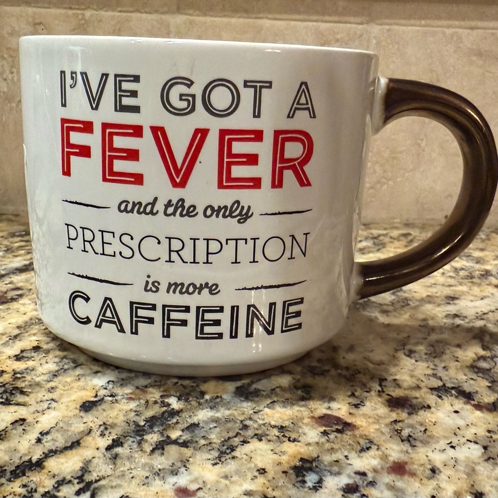 Threshold White and Red “I’ve got a fever…prescription…Caffeine” Mug